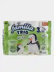 Туалетная бумага, трехслойная, Familia Trio Natural, 3 слоя, 12 рулонов