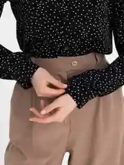 Белый рубашка блузка женская в горошек