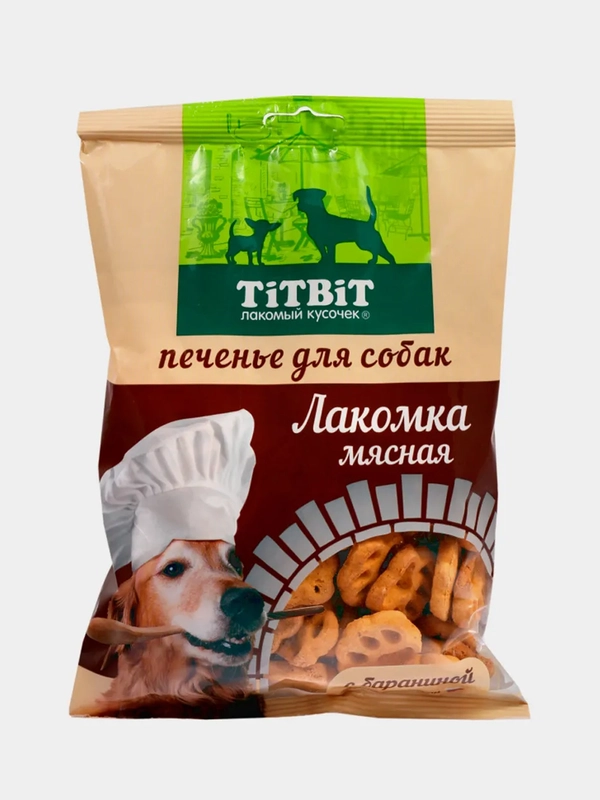 Лакомства Titbit, лакомка мясная с бараниной, печенье для собак, 200 г