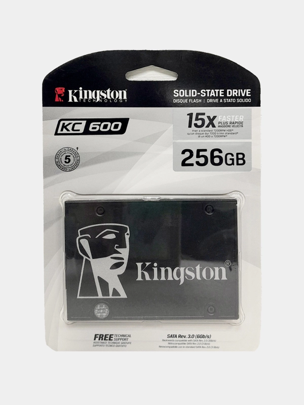 SSD накопитель Kingston 256ГБ KC600 (SKC600/256G), SATA III