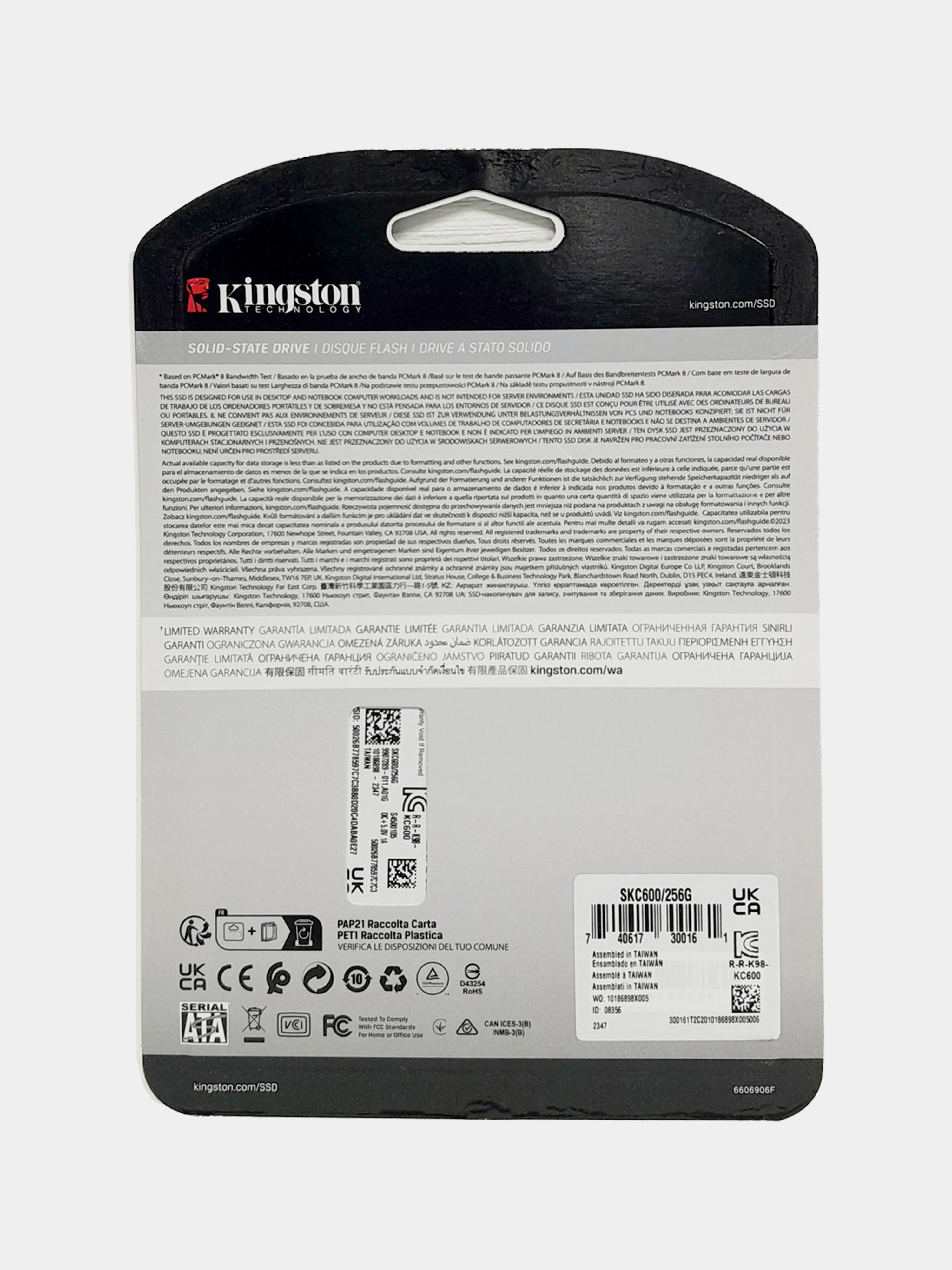 SSD накопитель Kingston 256ГБ KC600 (SKC600/256G), SATA III