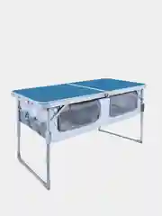 Голубой стол 102*50*61см с подвесной полкой, складной, туристический