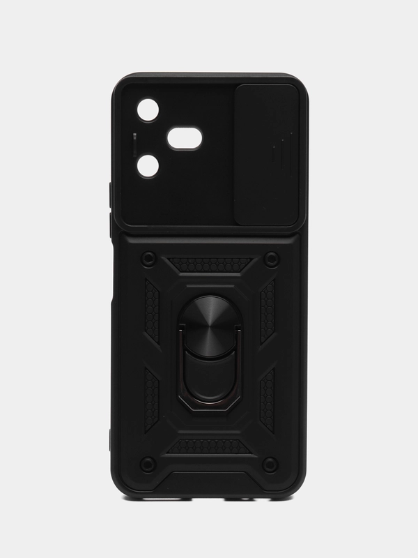 Чехол Tecno Pova Neo 3 / Пова Нео 3 противоударный, с металлической подставкой кольцом