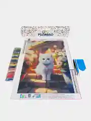 Голубой алмазная мозаика, 30 х 40 см, "Котенок", без подрамника