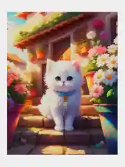 Красный алмазная мозаика, 30 х 40 см, "Котенок", без подрамника