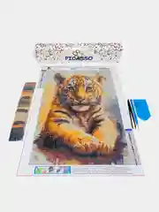 Алмазная мозаика 30х40 см "Тигренок" без подрамника