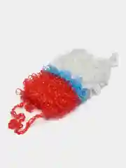 Разноцветный мочалка массажная двусторонняя вязаная ручной работы