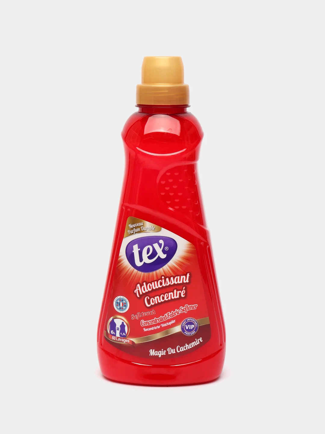 Красный кондиционер для белья tex парфюмерный, 1500 мл