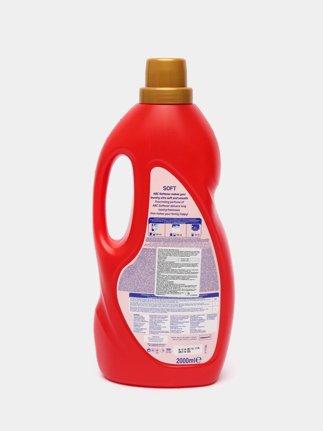 Красный кондиционер-смягчитель для белья АВС парфюмерный, 2000 ml