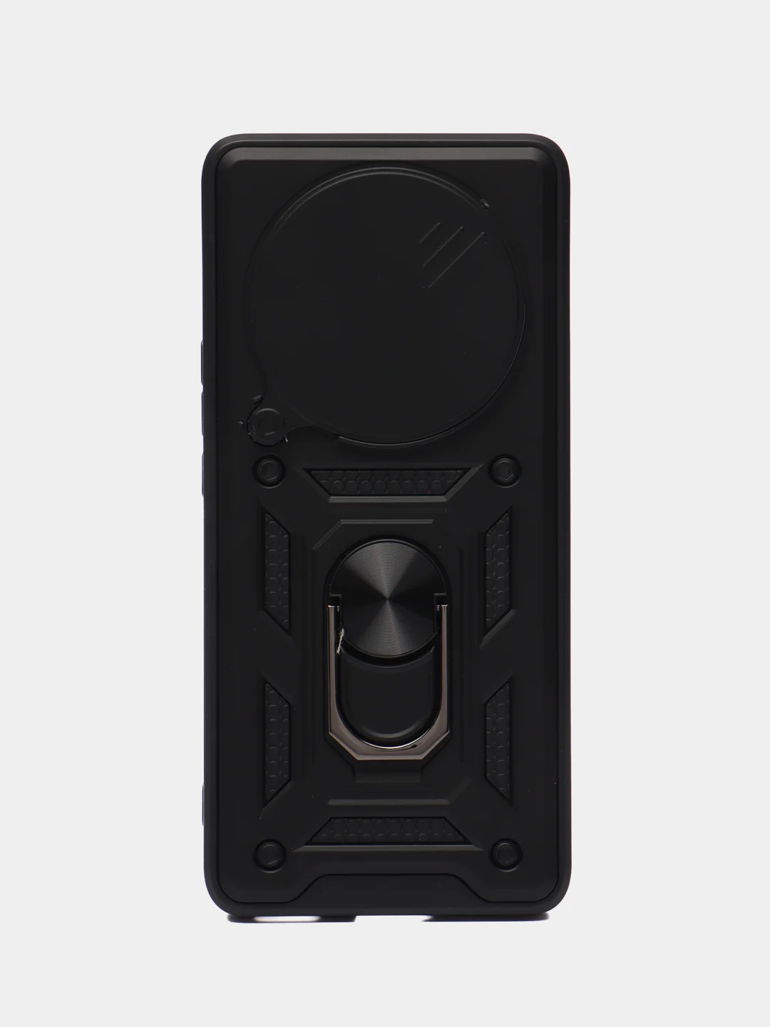 Черный чехол Honor X9B / Хонор Х9Б противоударный, с металлической подставкой кольцом