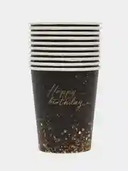 Стакан одноразовый, набор 10шт, бумажный "Happy Birthday", 250 мл