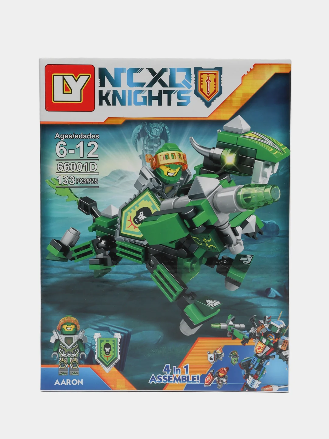 Зеленый конструктор "Рыцари", фигурка в комплекте, совместимо с лего (LEGO)