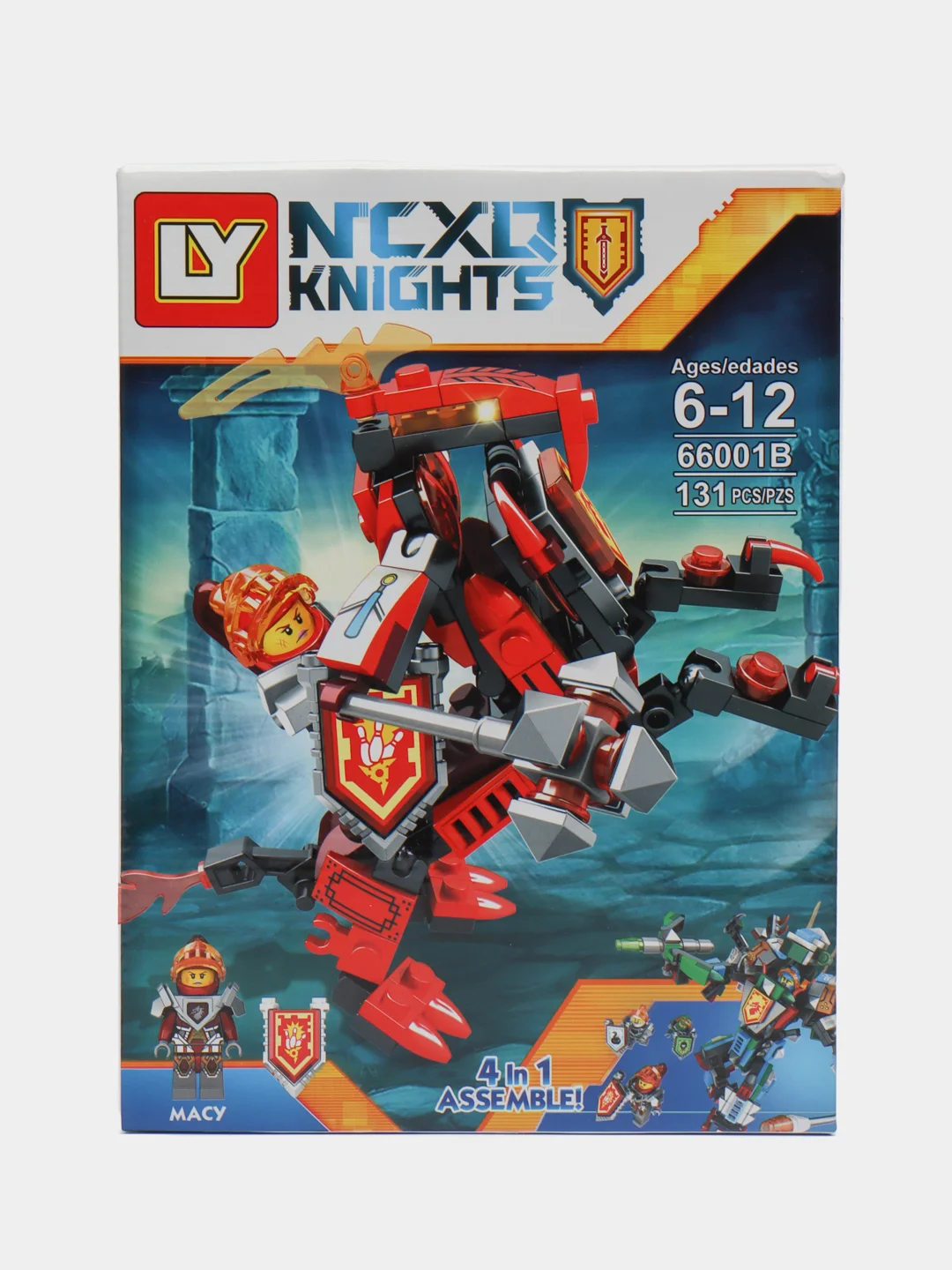 Красный конструктор "Рыцари", фигурка в комплекте, совместимо с лего (LEGO)