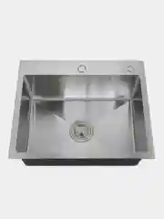 Кухонная мойка, нержавеющая сталь, 55х45х22 см, с коландером