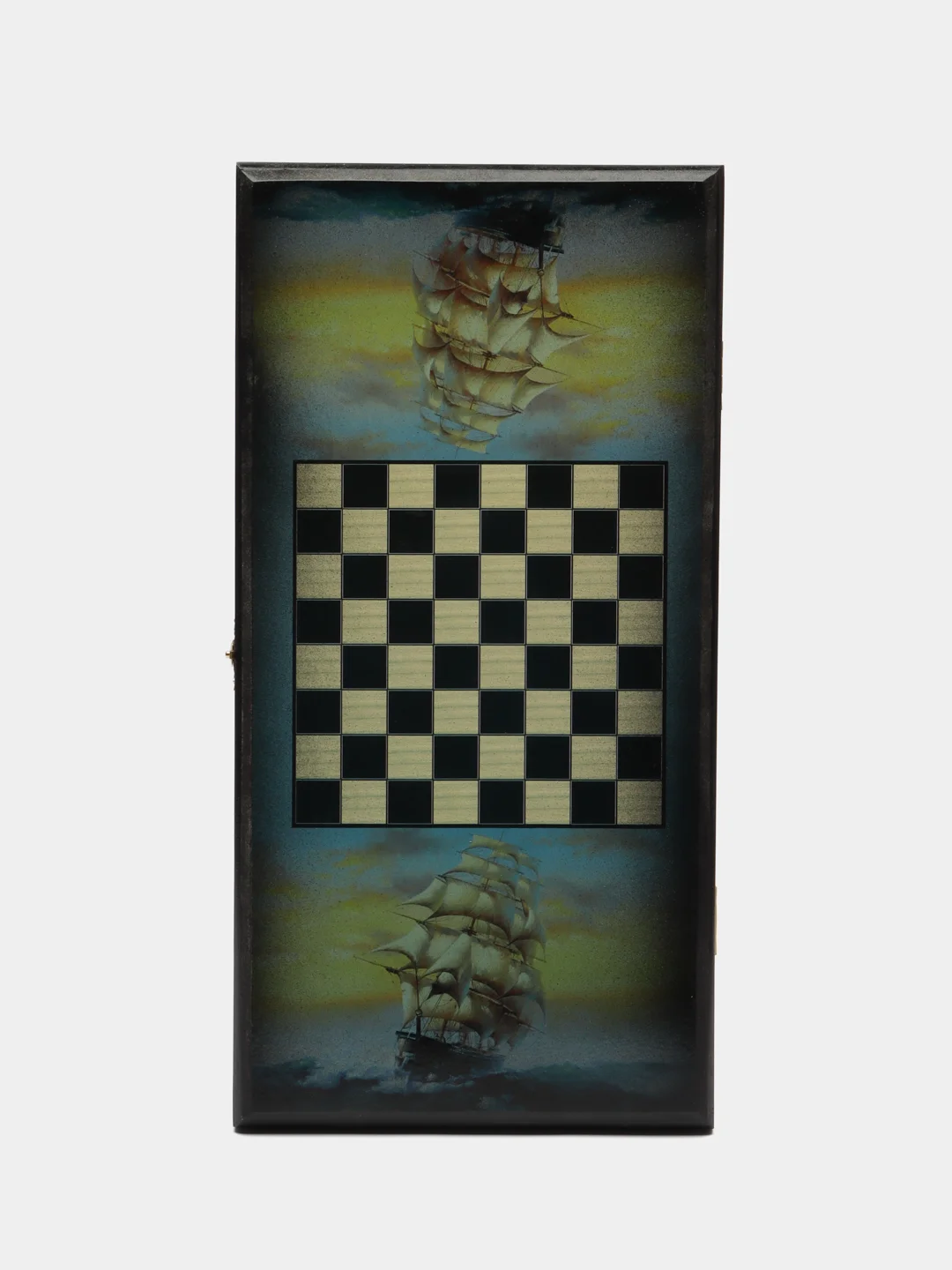 Нарды "Морские", деревянная доска 40 x 40 см, с полем для игры в шашки