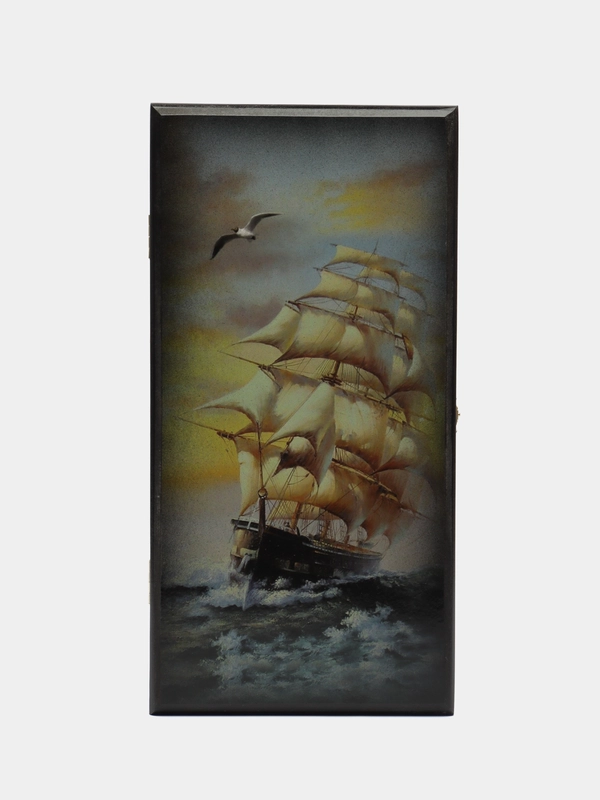 Нарды "Морские", деревянная доска 40 x 40 см, с полем для игры в шашки
