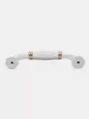 Ручка-скоба ТУНДРА PC176BL LIGHT, м/о 96 мм, цвет белый с золотом