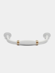 Ручка-скоба ТУНДРА PC176BL LIGHT, м/о 96 мм, цвет белый с золотом