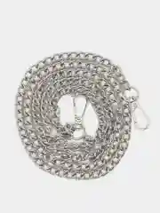 Цепочка для сумки, с карабинами, алюминиевая, 7 х 10 мм, 120 см, огранённая, цвет серебр