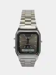 Серый металлик часы CASIO электронные комбинированные