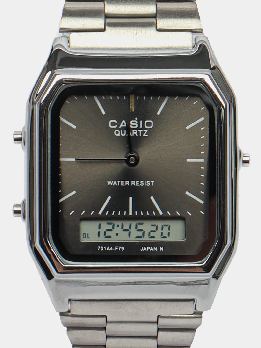 Серебряный часы CASIO электронные комбинированные