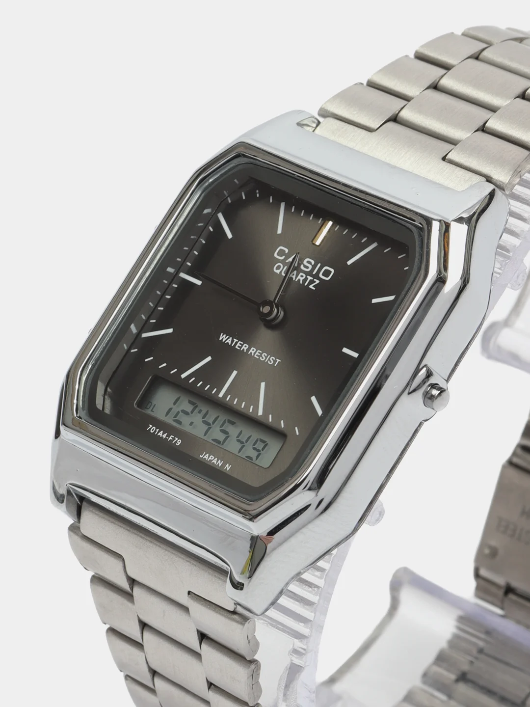 Серебряный часы CASIO электронные комбинированные