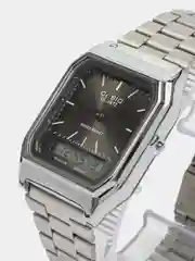 Серебряный часы CASIO электронные комбинированные