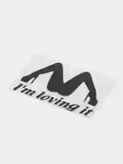 Белый наклейка  на авто "I am loving it"