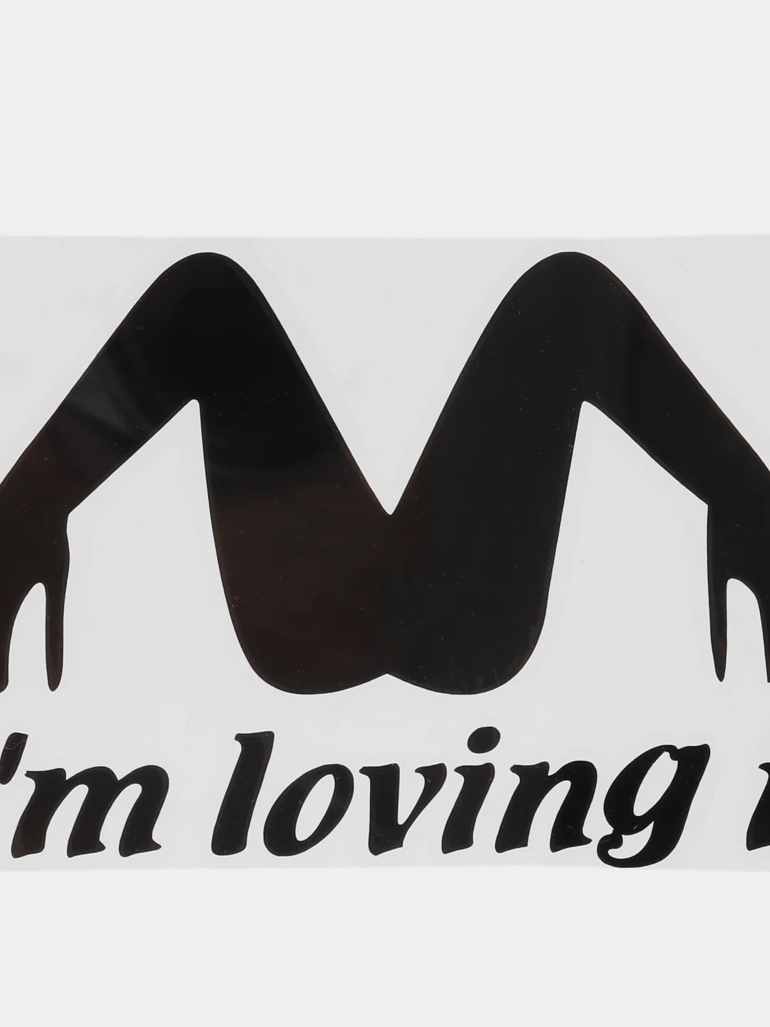 Белый наклейка на авто "I am loving it"