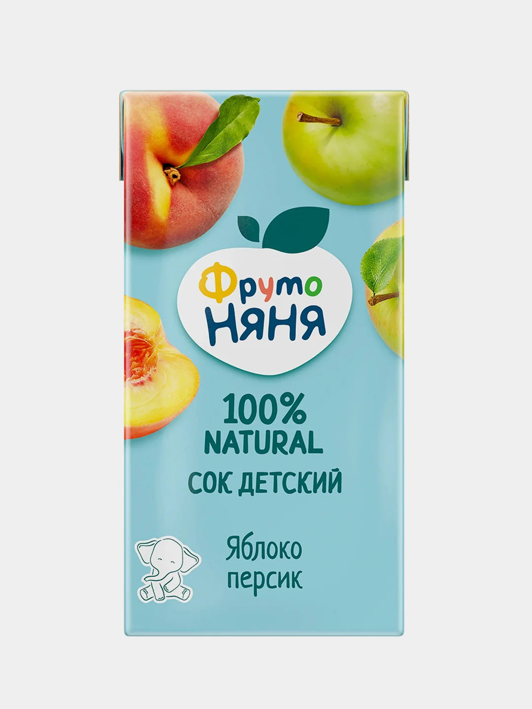 Сок детский ФрутоНяня яблоко, персик неосветлённый, 0,5 л, упак. 12 шт