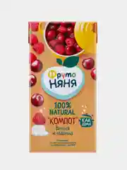 Компот детский ФрутоНяня, вишня, малина, 12 штук по 0,5 л
