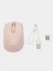 Розовый мышь беспроводная с двойным режимом BT 5.2 + USB 2.4G, бесшумная с аккумулятором