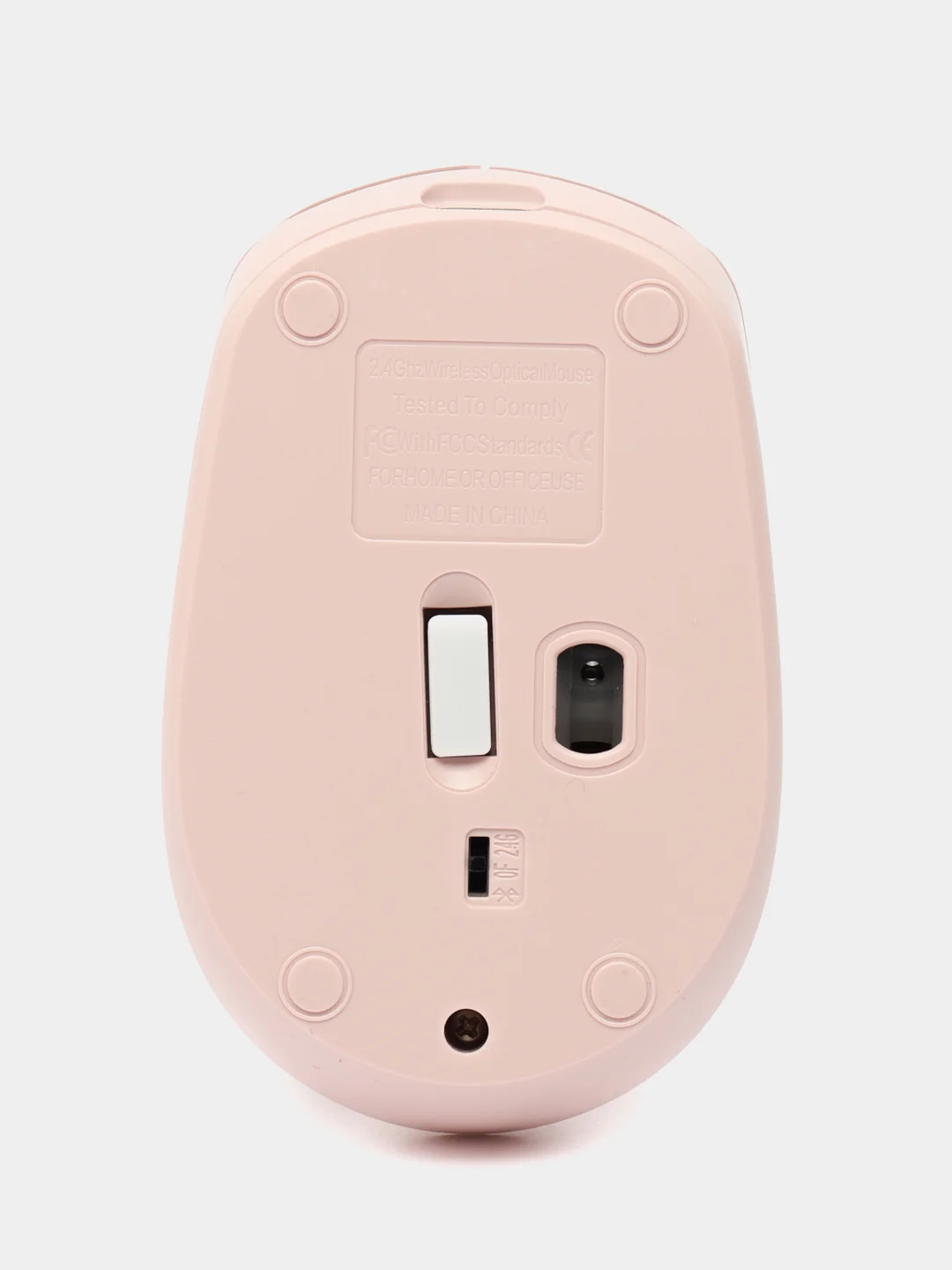 Розовый мышь беспроводная с двойным режимом BT 5.2 + USB 2.4G, бесшумная с аккумулятором