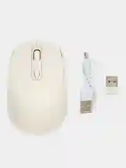 Белый мышь беспроводная с двойным режимом BT 5.2 + USB 2.4G, бесшумная с аккумулятором