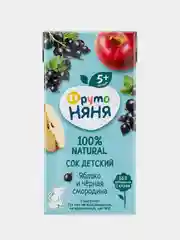 Сок детский ФрутоНяня из яблок и смородины, с 5 месяцев, 0,2 л, 18 штук