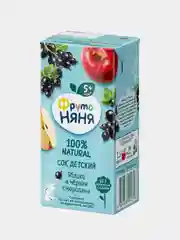 Сок детский ФрутоНяня из яблок и смородины, с 5 месяцев, 0,2 л, 18 штук