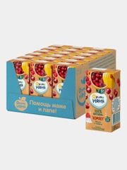 Компот детский ФрутоНяня, из вишни и малины, с 6 месяцев, 0,2 л, 18 штук