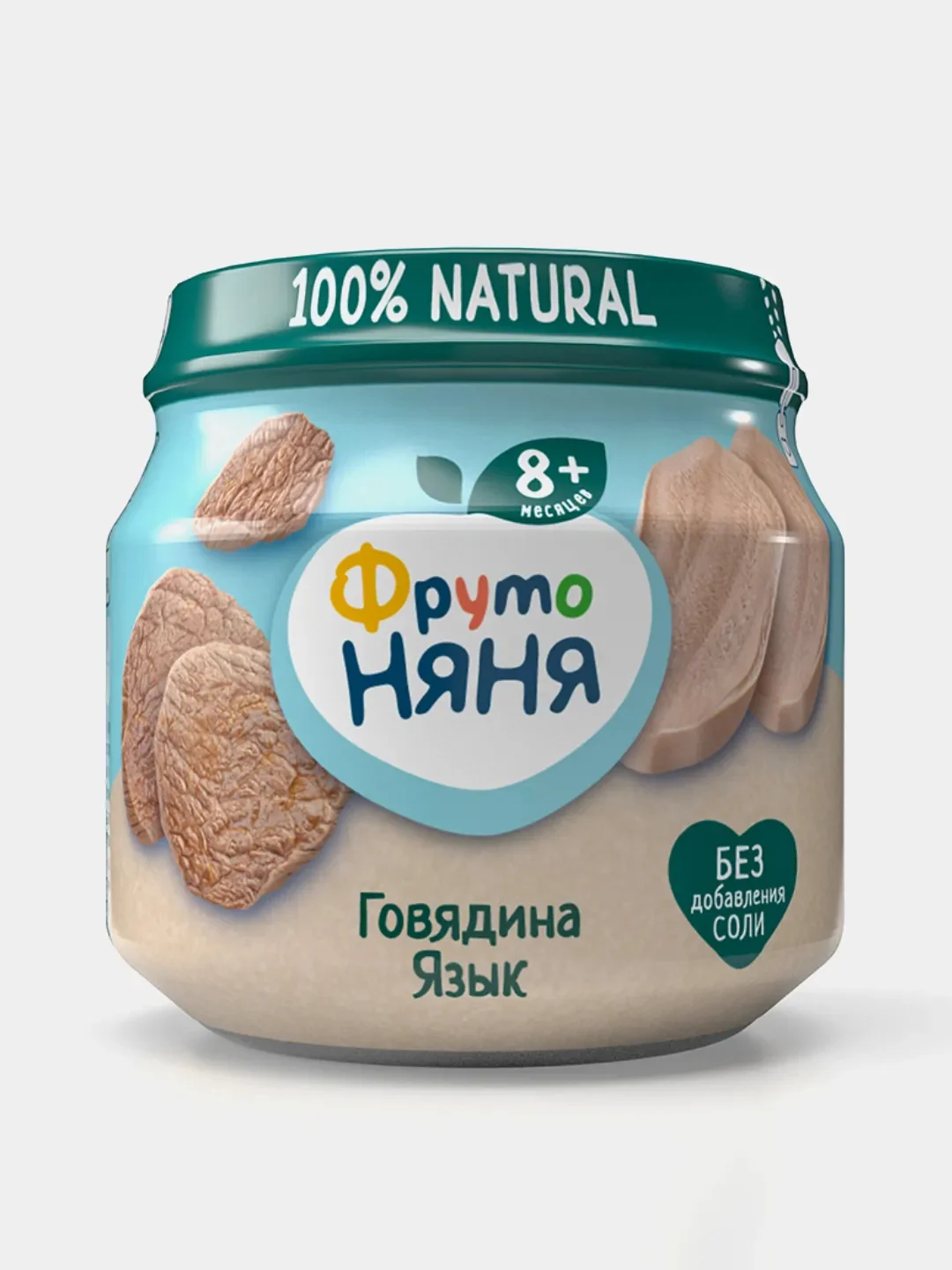 Пюре мясное ФрутоНяня с 8 месяцев, говядина и язык, 80 г, упаковка 6 штук