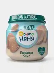 Пюре мясное ФрутоНяня с 8 месяцев, говядина и язык, 80 г, упаковка 6 штук