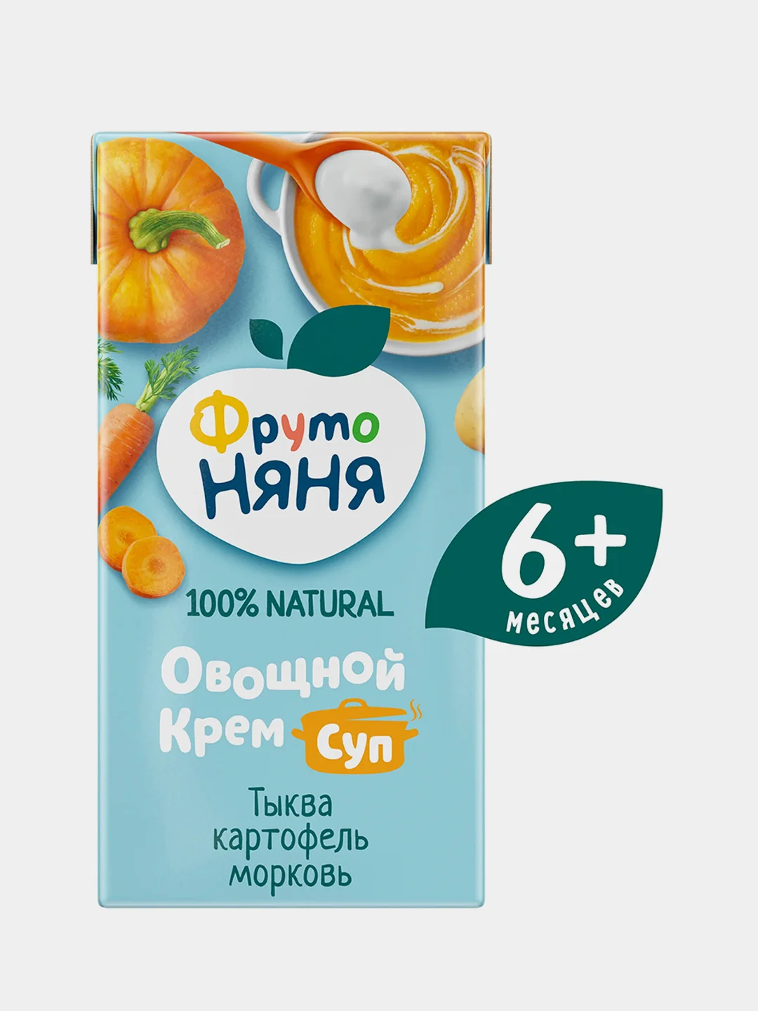 Крем-суп овощной ФрутоНяня из тыквы, картофеля и моркови, с 6 месяцев, 200 г