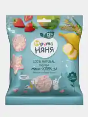 Мини-хлебцы рисовые ФрутоНяня, с 12 месяцев, яблоко, клубника, банан, 30 г