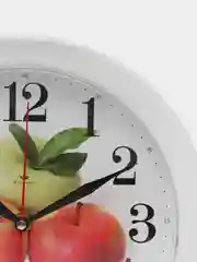 Часы настенные "Яблоки", белый, круглые 24,5 см