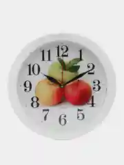 Часы настенные "Яблоки", белый, круглые 24,5 см