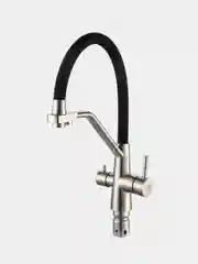Смеситель для кухни, РМС SUS127BL-016F-015 черный, гибкий излив, с фильтром для воды