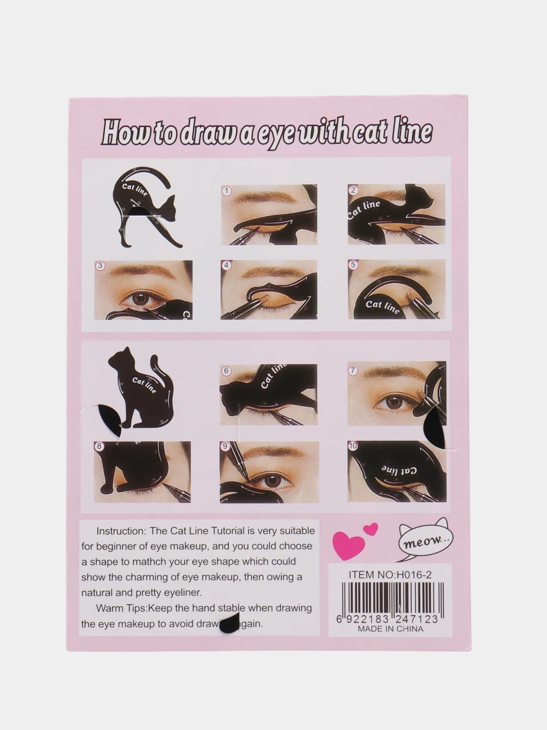 Черный трафареты для макияжа глаз Cat Line, 2 шт
