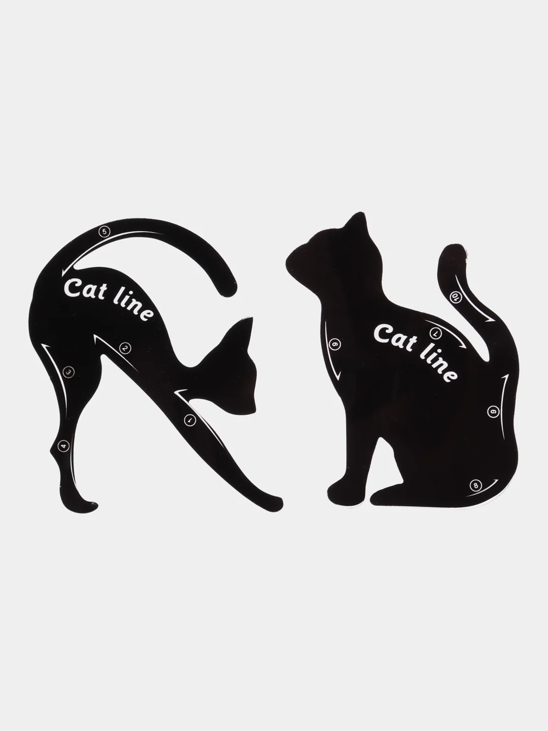 Черный трафареты для макияжа глаз Cat Line, 2 шт