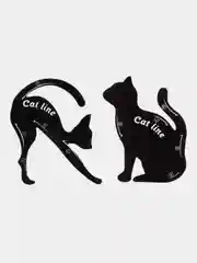 Черный трафареты для макияжа глаз Cat Line, 2 шт