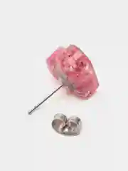 Розовый набор сережек "Сердечки", бижутерия, эпоксидная смола