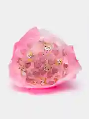 Готовый!Светящийся букет из мишек и сердечек
