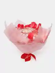 Готовый!Светящийся букет из мишек и сердечек
